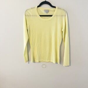 Pure Collection Superfine Cashmere Sweater Yellow Long Sleeve Size 6/small